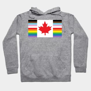 Canadian Pride flag design with maple leaf and pride rainbow Hoodie